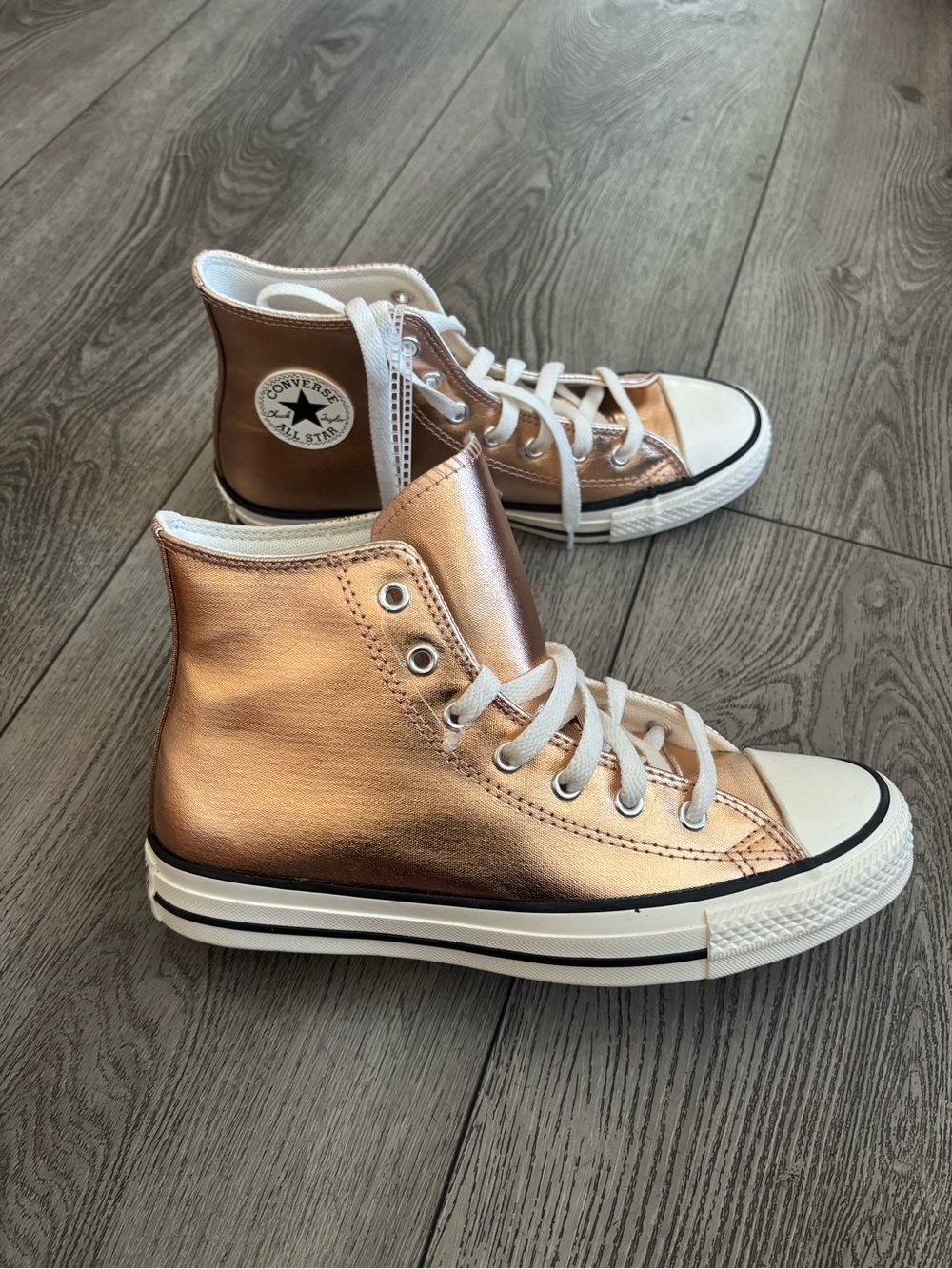 Converse Women’s Metallic Rose Gold High-Top Sneakers
